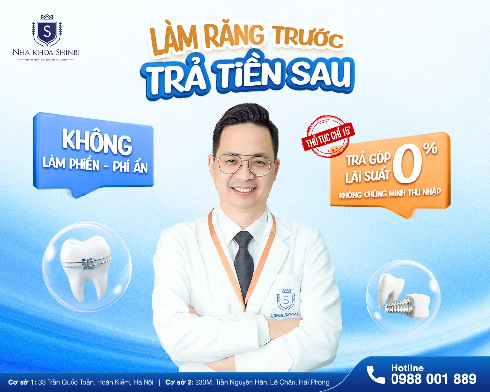 Hướng dẫn chi tiết thủ tục làm răng trước trả tiền sau tại Shinbi